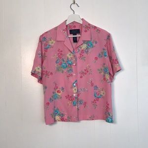 Easy floral short sleeve button down